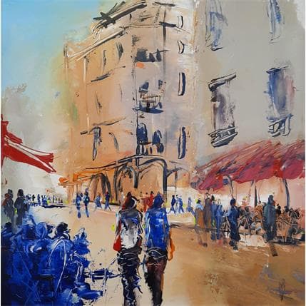 Peinture Terrasse de Café par Raffin Christian | Tableau Figuratif Acrylique, Huile scènes de vie