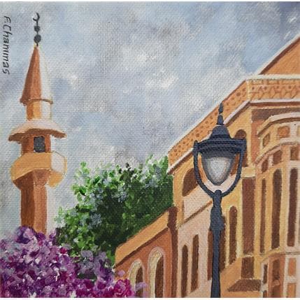 Peinture Down Town 4 par Chammas Fady | Tableau Figuratif Aquarelle Urbain