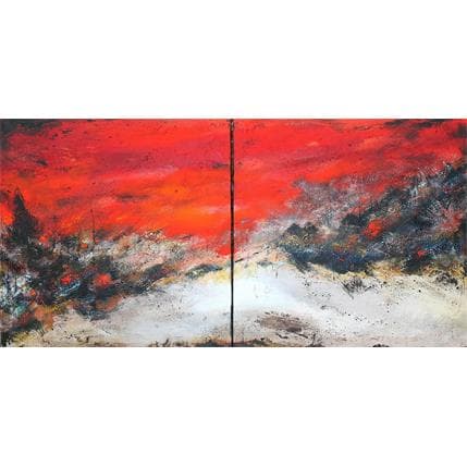 Peinture Untitled b Diptyque 1/2 par Naen | Tableau Abstrait Acrylique minimaliste