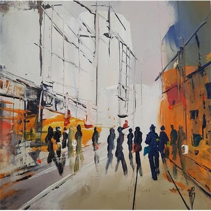 Peinture Rue de commerce par Raffin Christian | Tableau Figuratif Acrylique, Huile scènes de vie