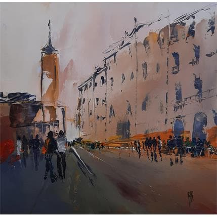Peinture Balade en ville par Raffin Christian | Tableau Figuratif Acrylique, Huile scènes de vie