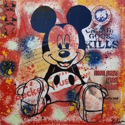 Peinture Mickey 2 par Kikayou | Tableau Pop-art Graffiti Icones Pop