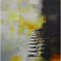 Painting The only way is up by Lundh Jonas | Painting Figurative Acrylic Marine