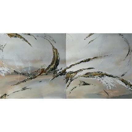 Peinture Untitled a Diptyque 1/2 par Naen | Tableau Abstrait Acrylique minimaliste