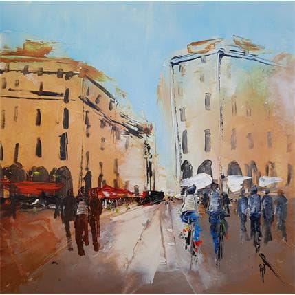 Peinture Sur la place par Raffin Christian | Tableau Figuratif Acrylique, Huile scènes de vie