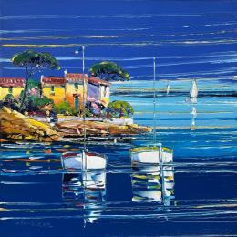 Painting Lumières du soir by Corbière Liisa | Painting Figurative Oil Landscapes