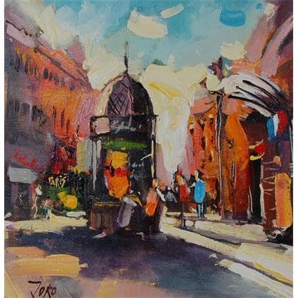 Peinture Paris street par Joro | Tableau Figuratif Huile Urbain
