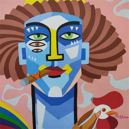 Peinture ACERCAMIENTO par S.Uria | Tableau Figuratif Acrylique Portraits