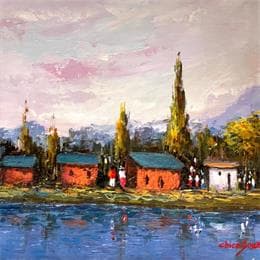 Pintura casebres por Chico Souza | Pintura Figurative Oil Still-life