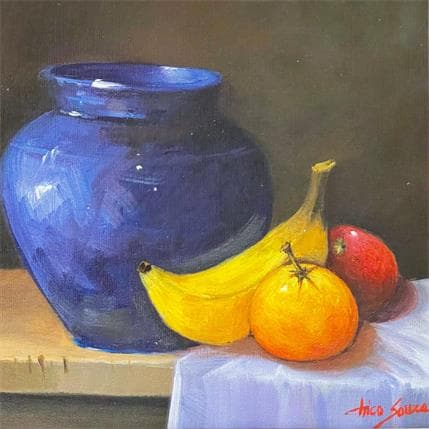 Peinture banana par Chico Souza | Tableau Figuratif Huile Natures mortes