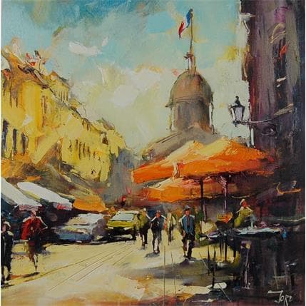 Peinture Parisian street afternoon par Joro | Tableau Figuratif Huile Urbain