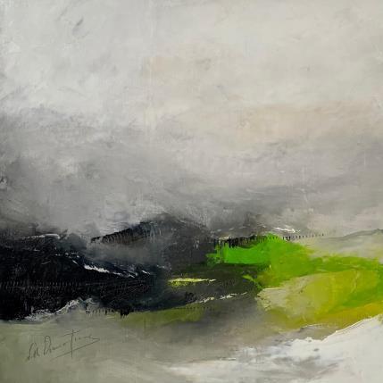 Peinture ça sent l'herbe coupée par Dumontier Nathalie | Tableau Abstrait Huile minimaliste