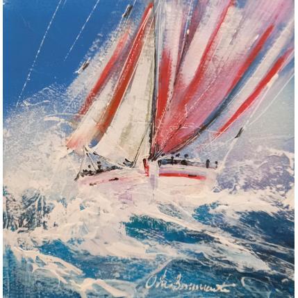 Gemälde Voile von Ortis-Bommarito Nicole | Gemälde Figurativ Acryl Marine