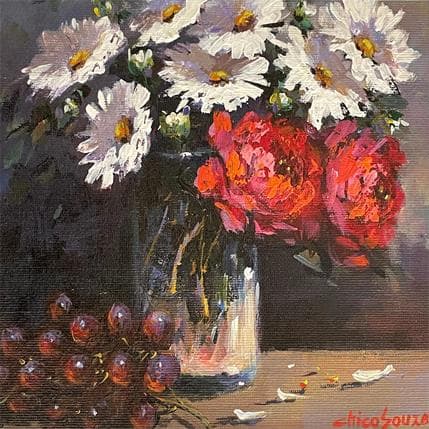 Peinture vva roxa par Chico Souza | Tableau Figuratif Huile Natures mortes