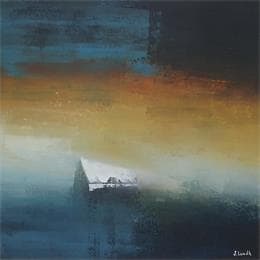 Peinture The lonely house par Lundh Jonas | Tableau Figuratif Acrylique Minimaliste