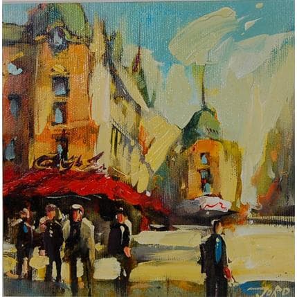 Peinture Lunch time par Joro | Tableau Figuratif Huile Urbain