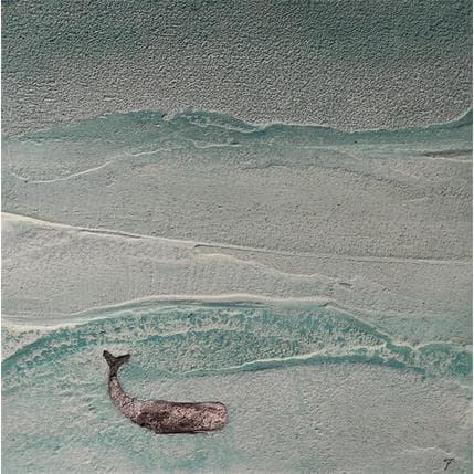 Peinture Vita smeralda par Roma Gaia | Tableau Figuratif Animaux, Marine, Minimaliste, Paysages