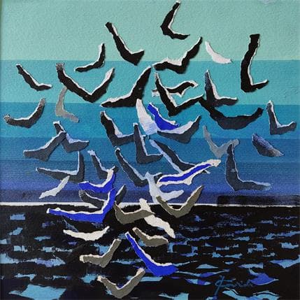 Peinture BIRDS 02 08 18 19 par Gozdz Joanna | Tableau Abstrait Acrylique minimaliste