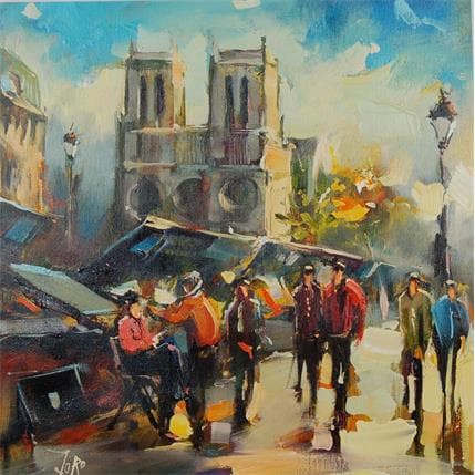 Peinture 29 - Notre -Dame de Paris par Joro | Tableau Figuratif Huile Urbain