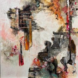 Painting THE FANTASIES OF MY LIFE by Bergeron Marie-Josée | Painting Figurative Acrylic, Oil Life style, Portrait