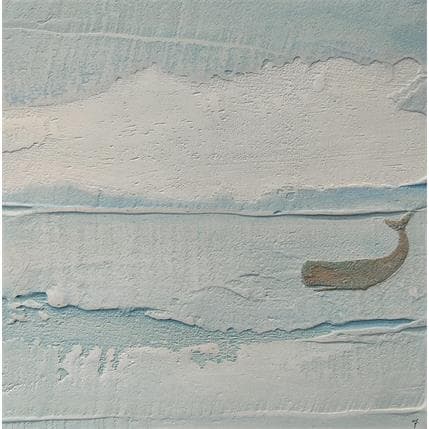 Peinture Di cielo, d'azzurro par Roma Gaia | Tableau Figuratif Animaux, Marine, Minimaliste, Paysages
