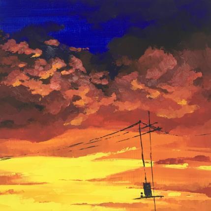 Peinture COUCHER DE SOLEIL N30 par Chen Xi | Tableau Abstrait Huile Paysages