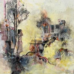 Painting FRONT OF YOU THIS IS YOUR LIFE by Bergeron Marie-Josée | Painting Figurative Acrylic, Oil Life style, Portrait