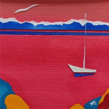 Peinture RED SHORE par Gozdz Joanna | Tableau Abstrait Acrylique minimaliste