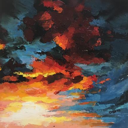 Peinture COUCHER DE SOLEIL N9 par Chen Xi | Tableau Abstrait Huile Paysages