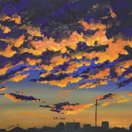 Peinture Coucher de soleil 26 par Chen Xi | Tableau Abstrait Huile Paysages