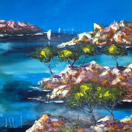 Peinture CALANQUE DE MIOU par Sabourin Nathalie | Tableau Figuratif Huile Paysages