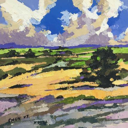 Painting champ en septembre by Chen Xi | Painting Figurative Oil Landscapes