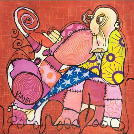 Peinture LOCO PERO CONSCIENTE par Gorigoitia Karla  | Tableau Art Singulier Acrylique scènes de vie