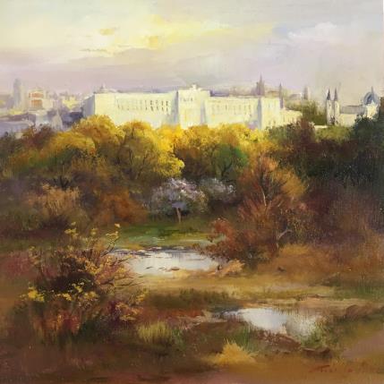 Peinture Madrid desde La Pradera par Cabello Ruiz Jose | Tableau Figuratif Huile Paysages
