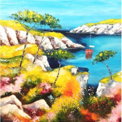 Peinture CALANQUES DE MIOU par Sabourin Nathalie | Tableau Figuratif Huile Marine, Paysages