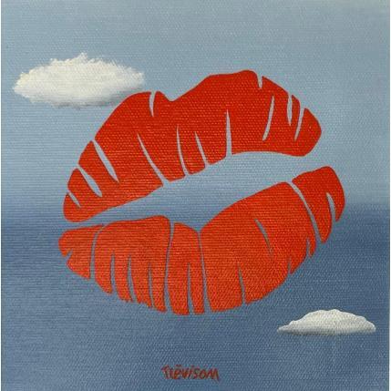 Peinture THE RED KISS par Trevisan Carlo | Tableau Surréalisme Acrylique, Huile Animaux