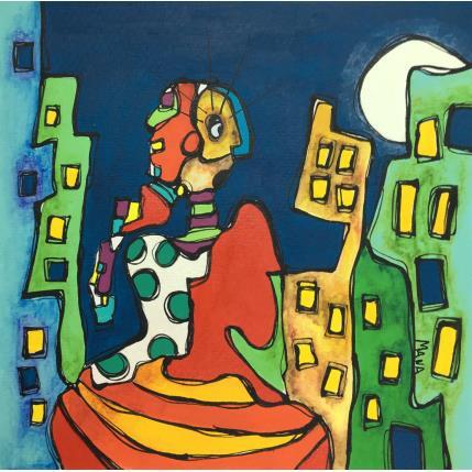 Peinture LUNA HENA par Gorigoitia Karla  | Tableau Art Singulier Acrylique scènes de vie