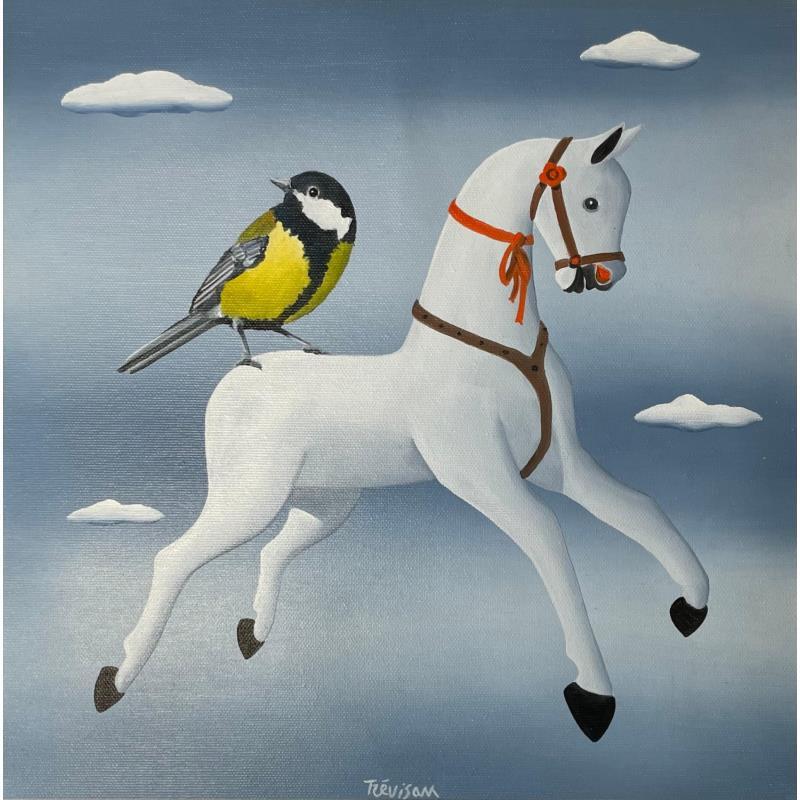 Peinture FRIENDS par Trevisan Carlo | Tableau Surréalisme Animaux Huile Acrylique