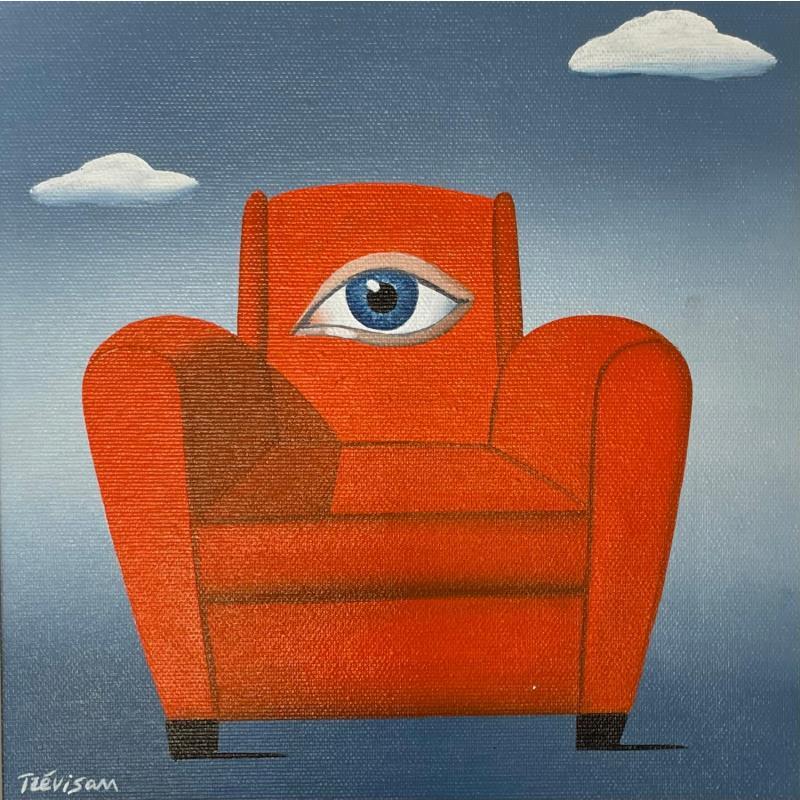 Peinture RED ARMCHAIR par Trevisan Carlo | Tableau Surréalisme Animaux Huile Acrylique