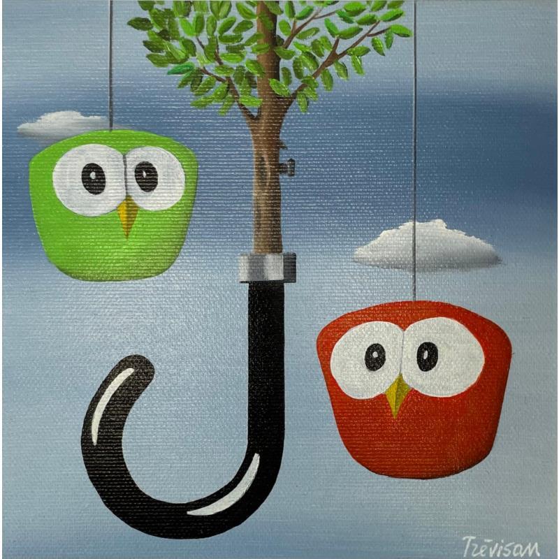 Pintura IN THE SKY por Trevisan Carlo | Pintura Surrealism Animals Oil Acrylic