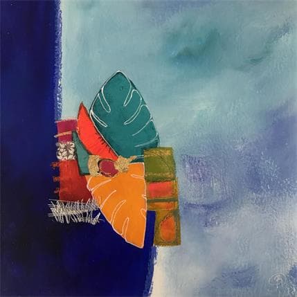 Painting Fleur du paradis by Lau Blou | Painting Abstract Acrylic Landscapes