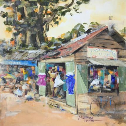 Peinture POP COUTURE DAME par Lama Niankoye | Tableau Figuratif Acrylique scènes de vie