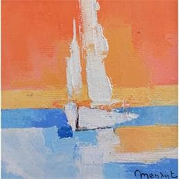 Pintura Sur la plage por Menant Alain | Pintura Figurative Acrylic, Oil Marine