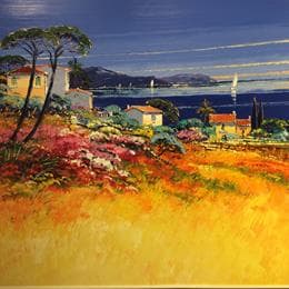 Pintura Voile évasion por Corbière Liisa | Pintura Figurative Oil Landscapes