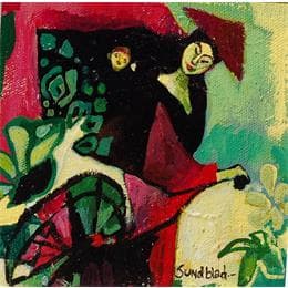 Pintura PASEANDO EN LAOS por Sundblad Silvina | Pintura Figurative Acrylic, Oil Life style