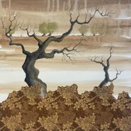 Painting Gli olivi della mia Toscana by Nai | Painting Surrealism Textile, Watercolor