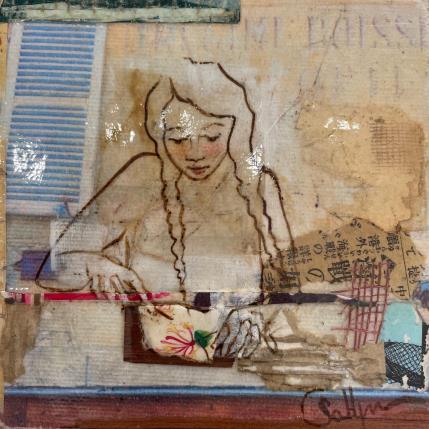 Peinture Les bons jours par Sablyne | Tableau Art Singulier Acrylique Portraits