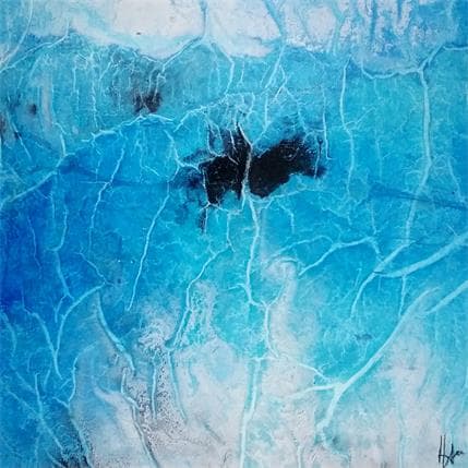 Peinture Sillage bleu 2 par Han | Tableau Abstrait Paysages