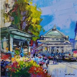 Peinture Le kiosque par Frédéric Thiery | Tableau Figuratif Acrylique Paysages