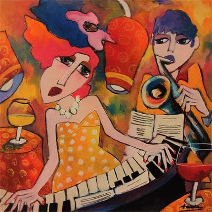 Peinture Fête par Fauve | Tableau Figuratif Huile Scènes de vie